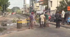பொரளையில் தாழிறங்கிய வீதி