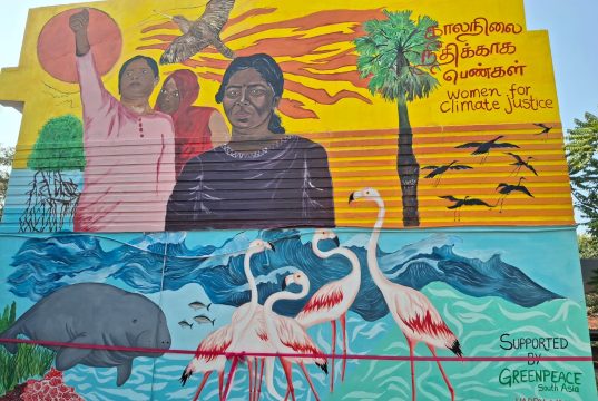 பெண்களின் சமூக பங்களிப்பு மற்றும் சுற்றுச்சூழல் விழிப்புணர்வினை ஒன்றிணைக்கும் சுவர் ஓவியம்